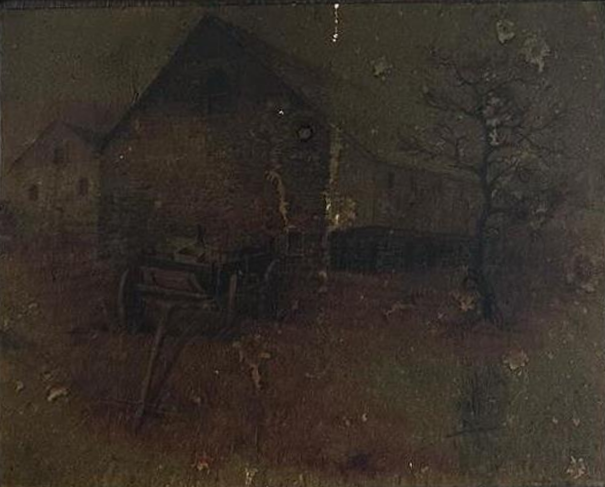 Before restoration: Barn and Field Landscape