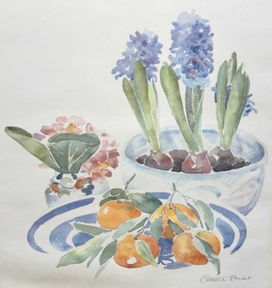 After restoration: Botanical Watercolor